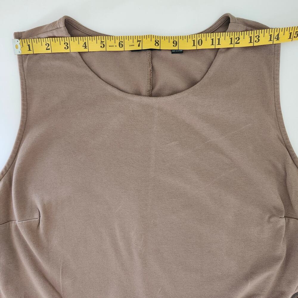 H by Halston Taupe Lagenlook Asymmetrical Tunic Top Size X-Large - Picture 7 of 10